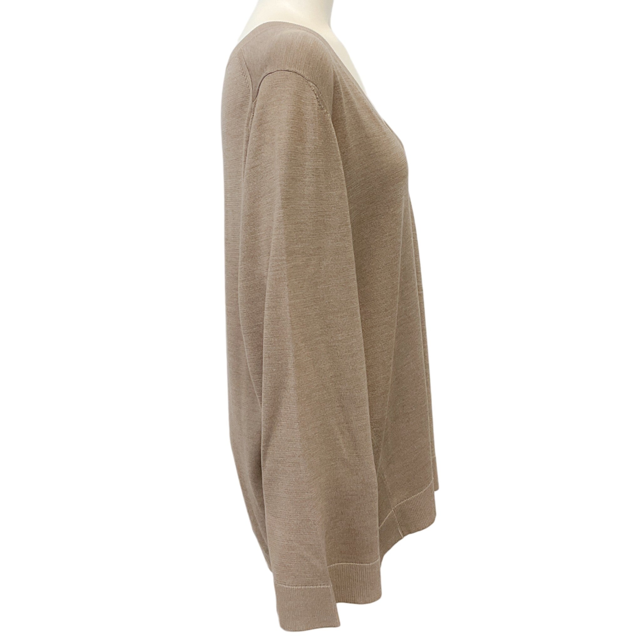 Toteme Taupe Mink Silk / Cashmere V Neck Sweater