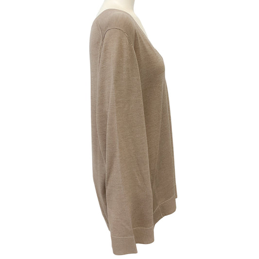 Toteme Taupe Mink Silk / Cashmere V Neck Sweater