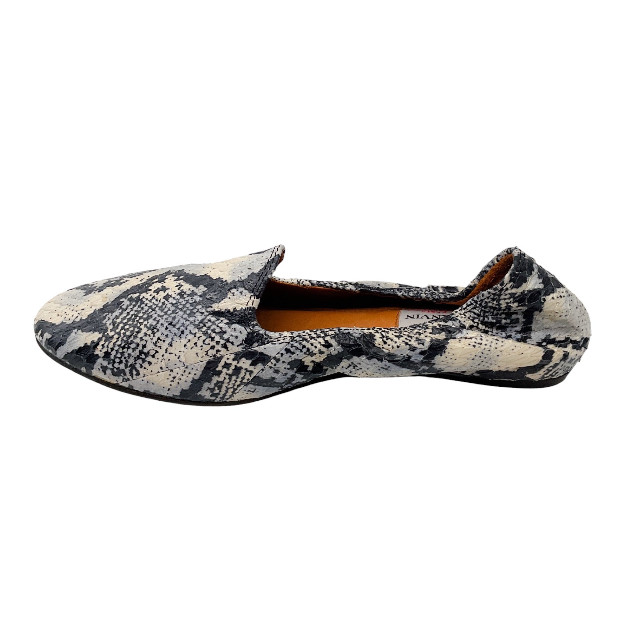 Lanvin Ivory / Black Snakeskin Flats