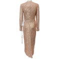 Load image into Gallery viewer, Ieena for Mac Duggal Rose Gold Sequined Twist Front Dress
