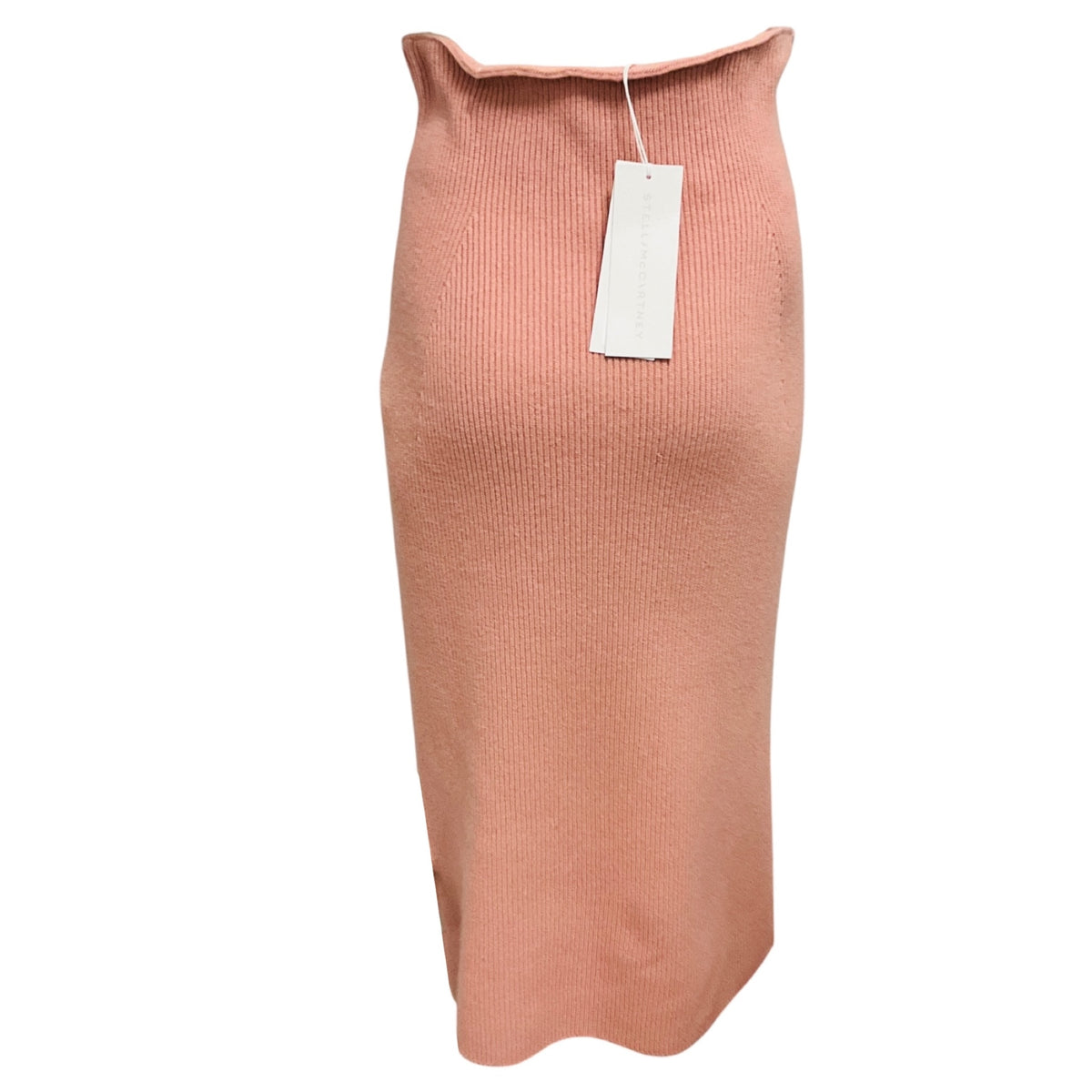 Stella McCartney Blush Pink Ribbed Knit Wool Midi Skirt