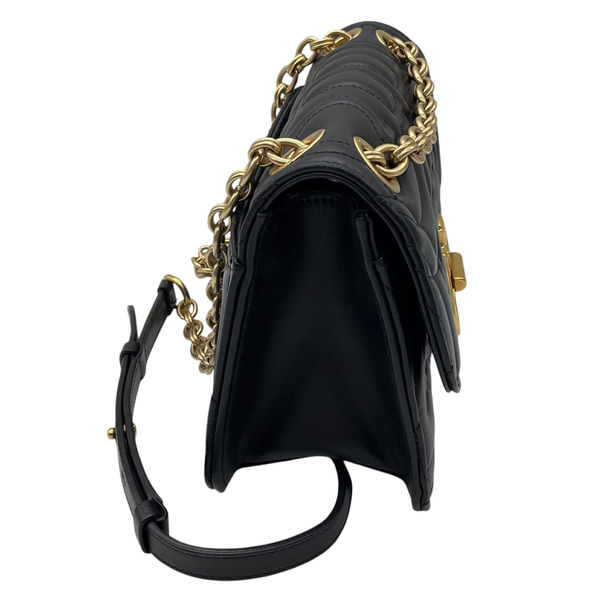 Salvatore Ferragamo Black Gancini Quilted Leather Crossbody Bag with Gold Hardware