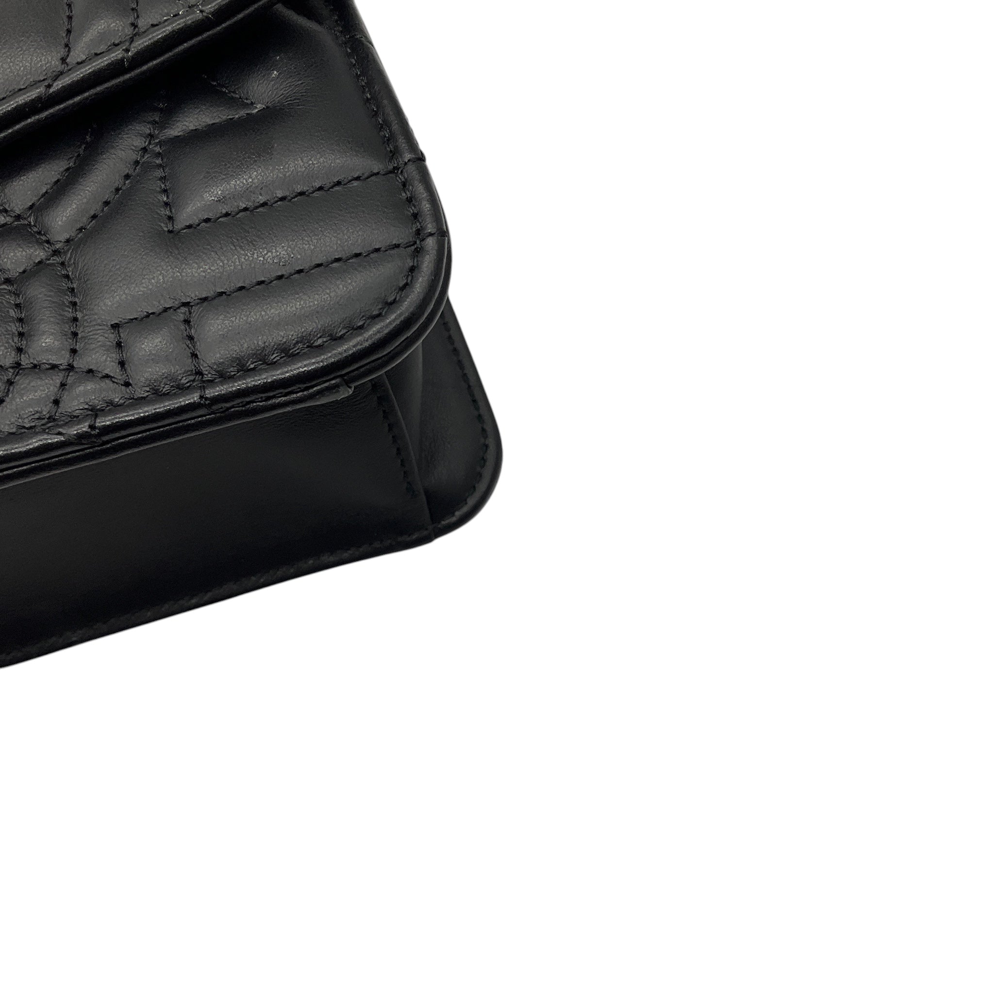 Salvatore Ferragamo Black Gancini Quilted Leather Crossbody Bag with Gold Hardware