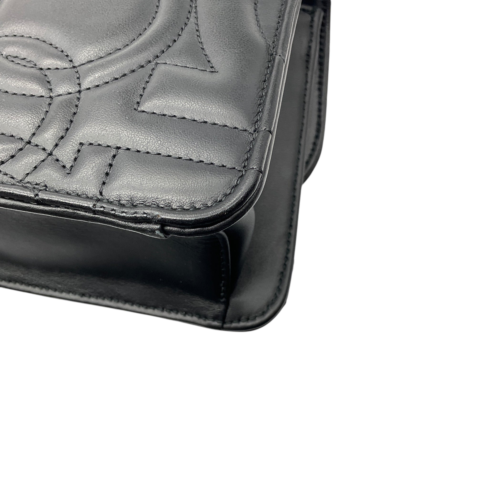 Salvatore Ferragamo Black Gancini Quilted Leather Crossbody Bag with Gold Hardware