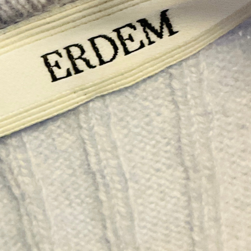 Erdem Light Blue Bea Twisted Neck Wool and Cashmere Jumper