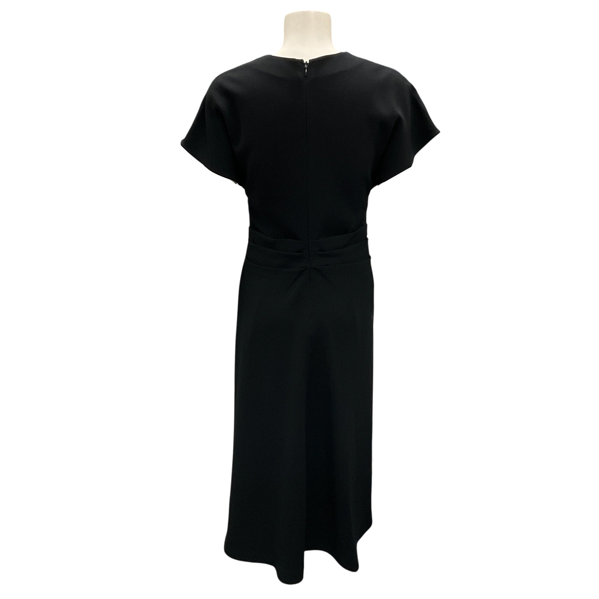 Proenza Schouler Black Short Sleeved Crepe Midi Dress