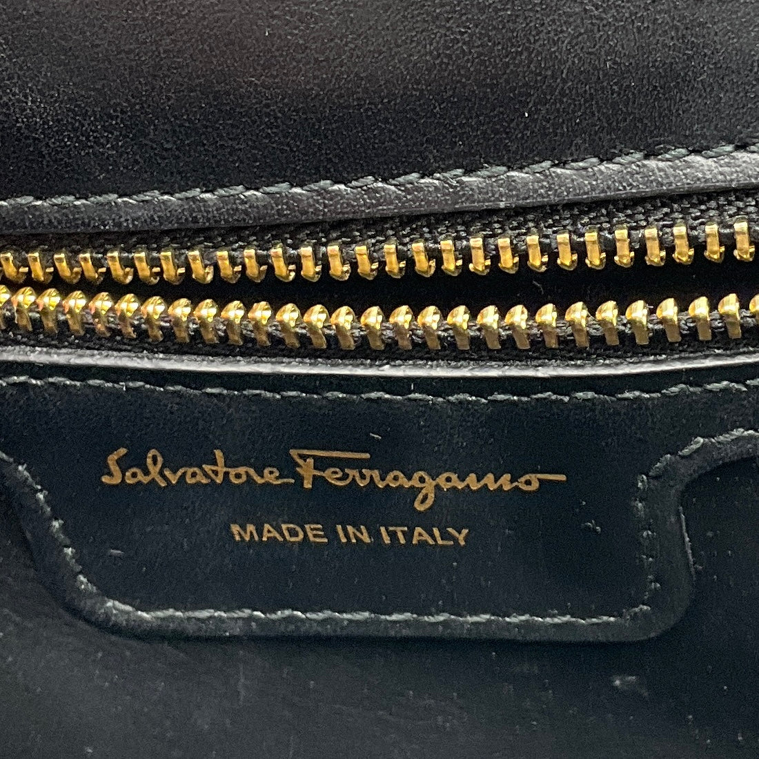 Salvatore Ferragamo Black Gancini Quilted Leather Crossbody Bag with Gold Hardware
