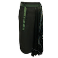 Load image into Gallery viewer, Sacai Charcoal Grey / Green Multi Suiting x Paisley Print Pleated Mixed Media Midi Skirt
