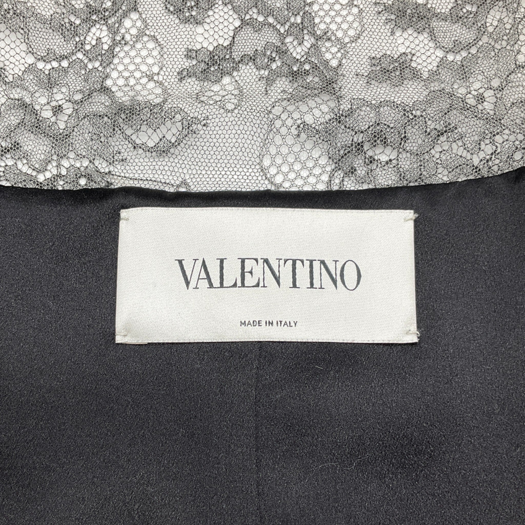 Valentino Black Blazer with Lace Trim and Lace Back Panel
