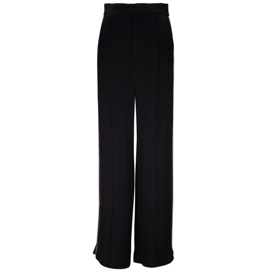 Veronica Beard Black Millicent Satin Tuxedo Pant