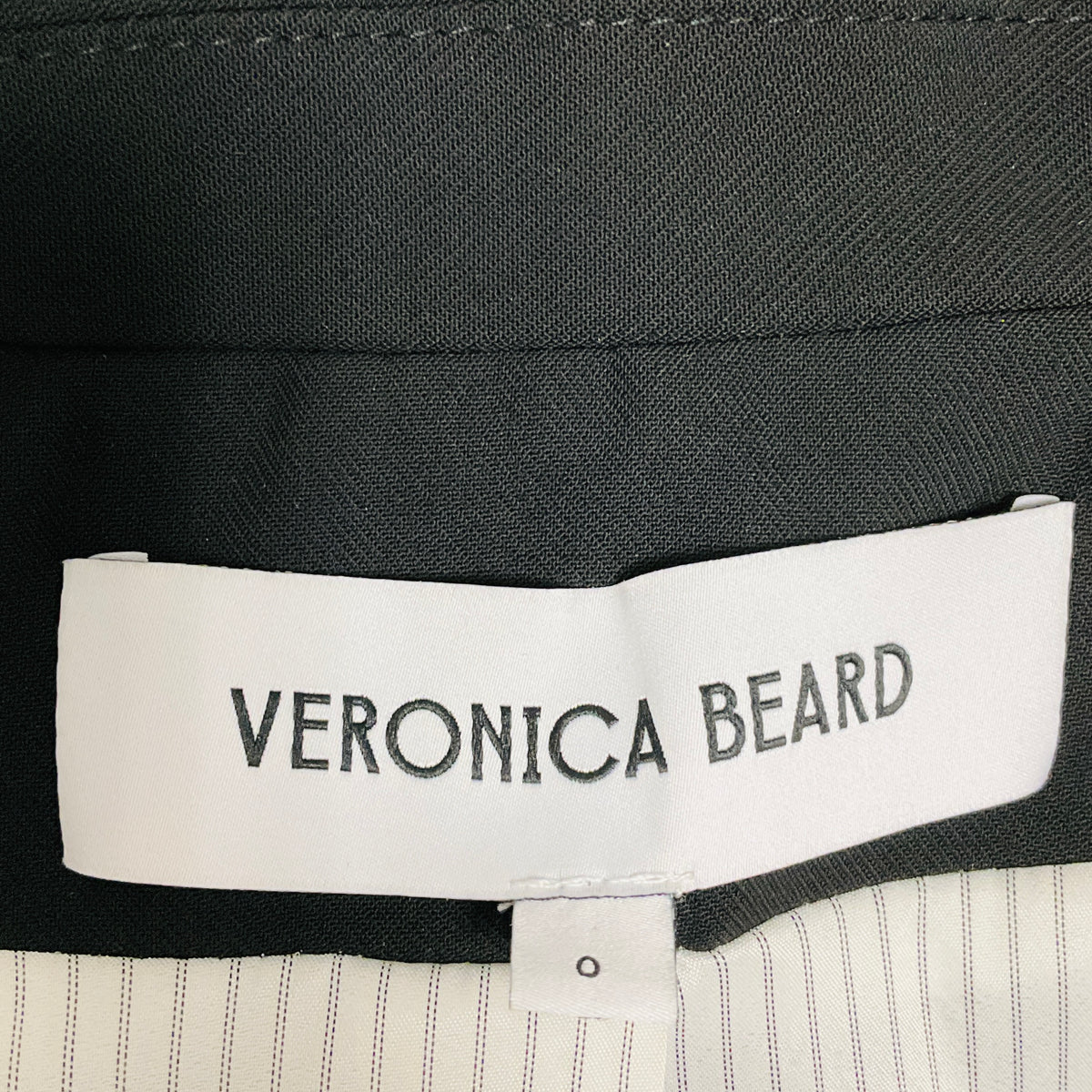 Veronica Beard Black Two Button Crepe Blazer with Belt