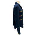 Load image into Gallery viewer, Mira Mikati Navy Blue Multi Swarovski Rhinestone Cady Pajama Top / Blouse
