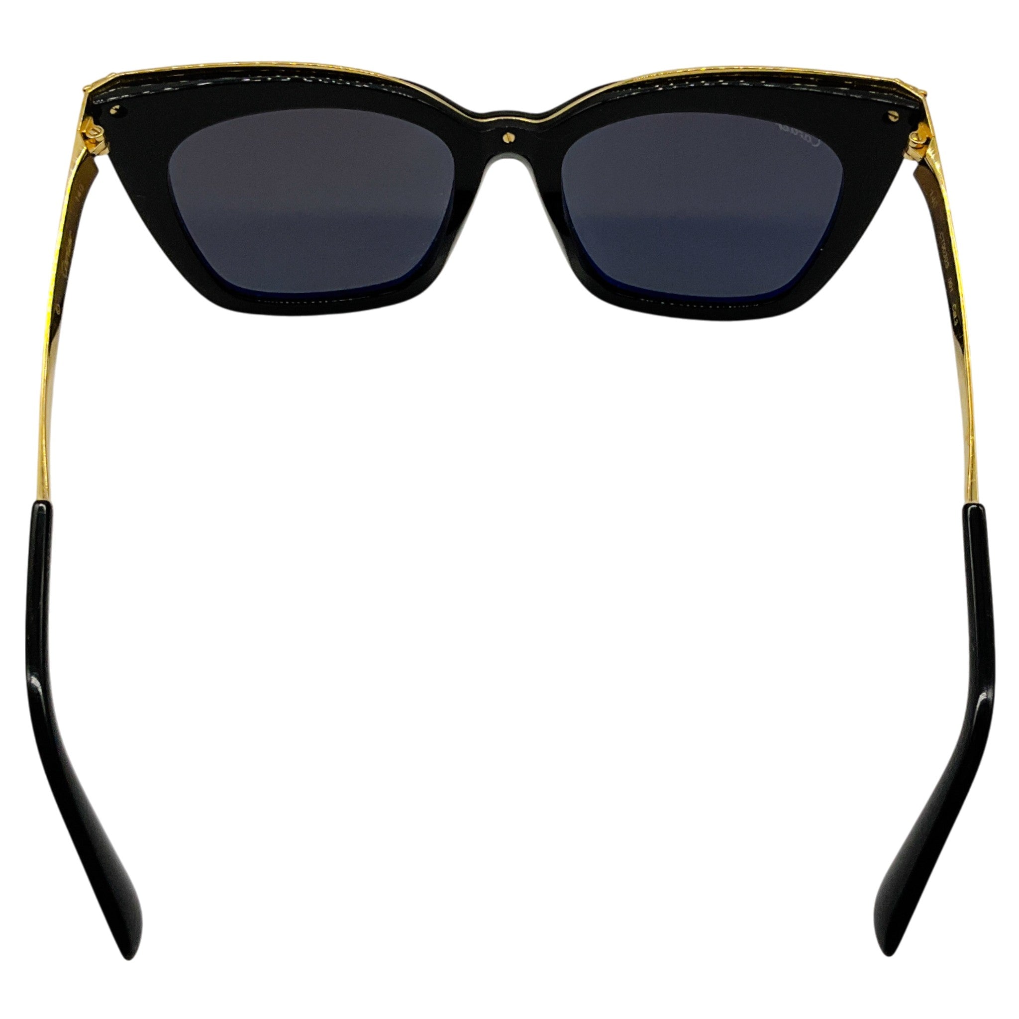 Cartier Black / Gold Panthère Light 55MM Round Sunglasses