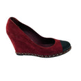 Load image into Gallery viewer, Chanel Dark Burgundy 2011 Suede Wedge Escarpins Pumps

