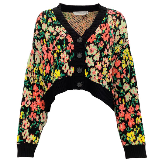 Philosophy Di Lorenzo Serafini Black / Multi Floral Knit Cardigan