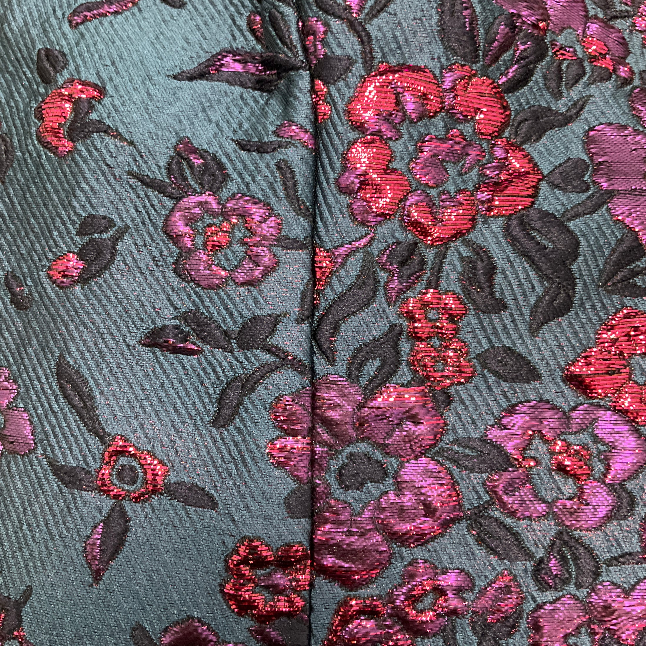 Talbot Runhof Blue / Pink Floral Jacquard Cocktail Dress