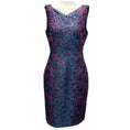 Load image into Gallery viewer, Talbot Runhof Blue / Pink Floral Jacquard Cocktail Dress
