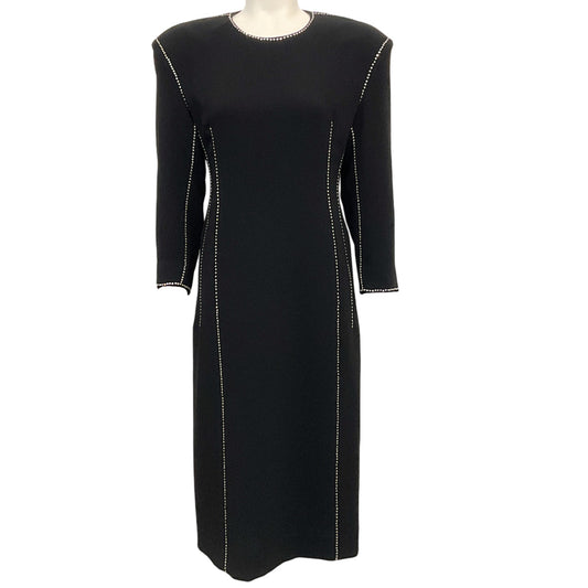 Dries van Noten Black Jersey Dress with Crystal Details

