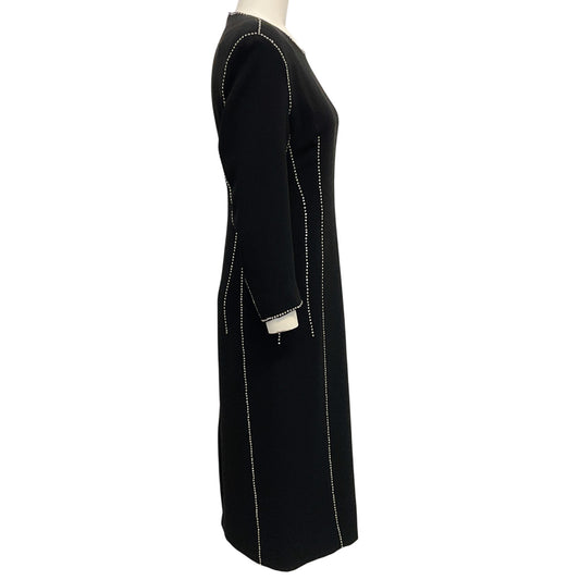 Dries van Noten Black Jersey Dress with Crystal Details