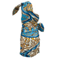 Load image into Gallery viewer, Moschino Turquoise / Gold Print One Shoulder Dress
