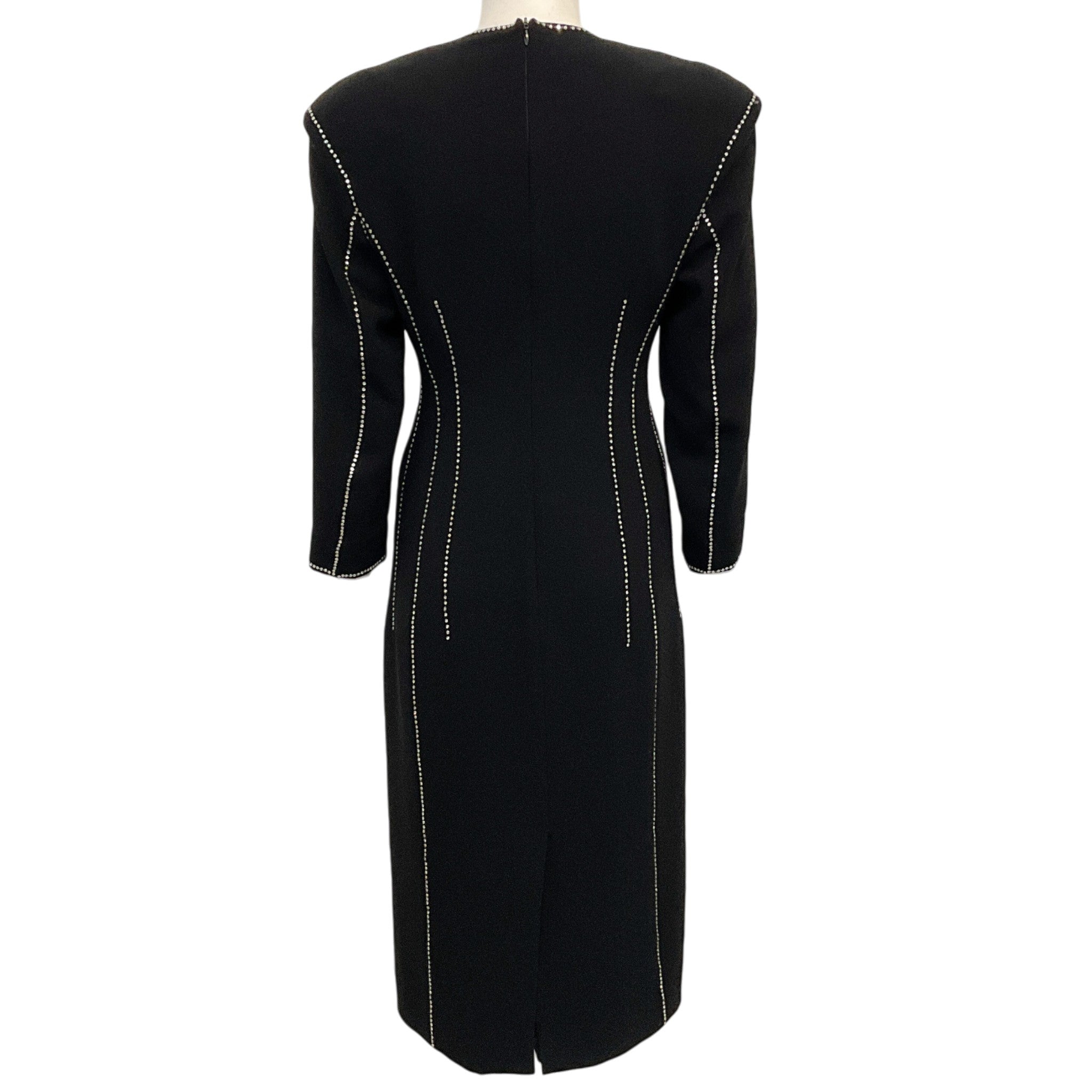 Dries van Noten Black Jersey Dress with Crystal Details