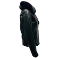 Load image into Gallery viewer, Samantha Sipos Black Fox Fur Trimmed Shearling Lined Calf Leather Jacket
