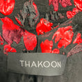 Load image into Gallery viewer, Thakoon Black / Red Sleeveless V-Neck Jacquard Cocktail Dress
