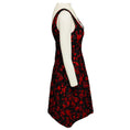 Load image into Gallery viewer, Thakoon Black / Red Sleeveless V-Neck Jacquard Cocktail Dress

