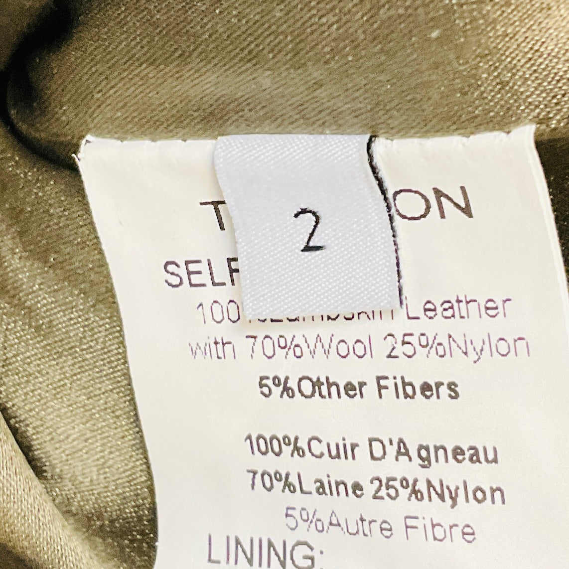 Thakoon Taupe Lambskin Leather Jacket with Grey Wool Knit Trim
