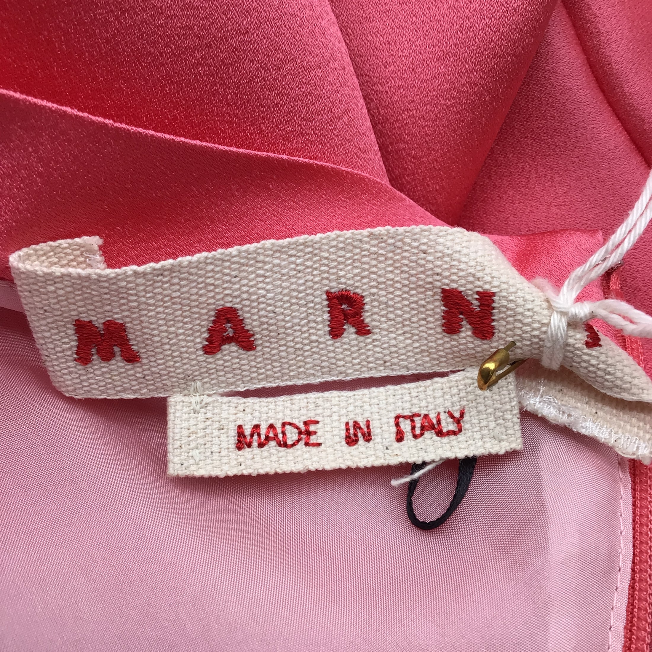 Marni Pink Candy Washed Crepe Satin Dress