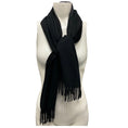Load image into Gallery viewer, Chanel Black Fringed Cashmere Scarf
