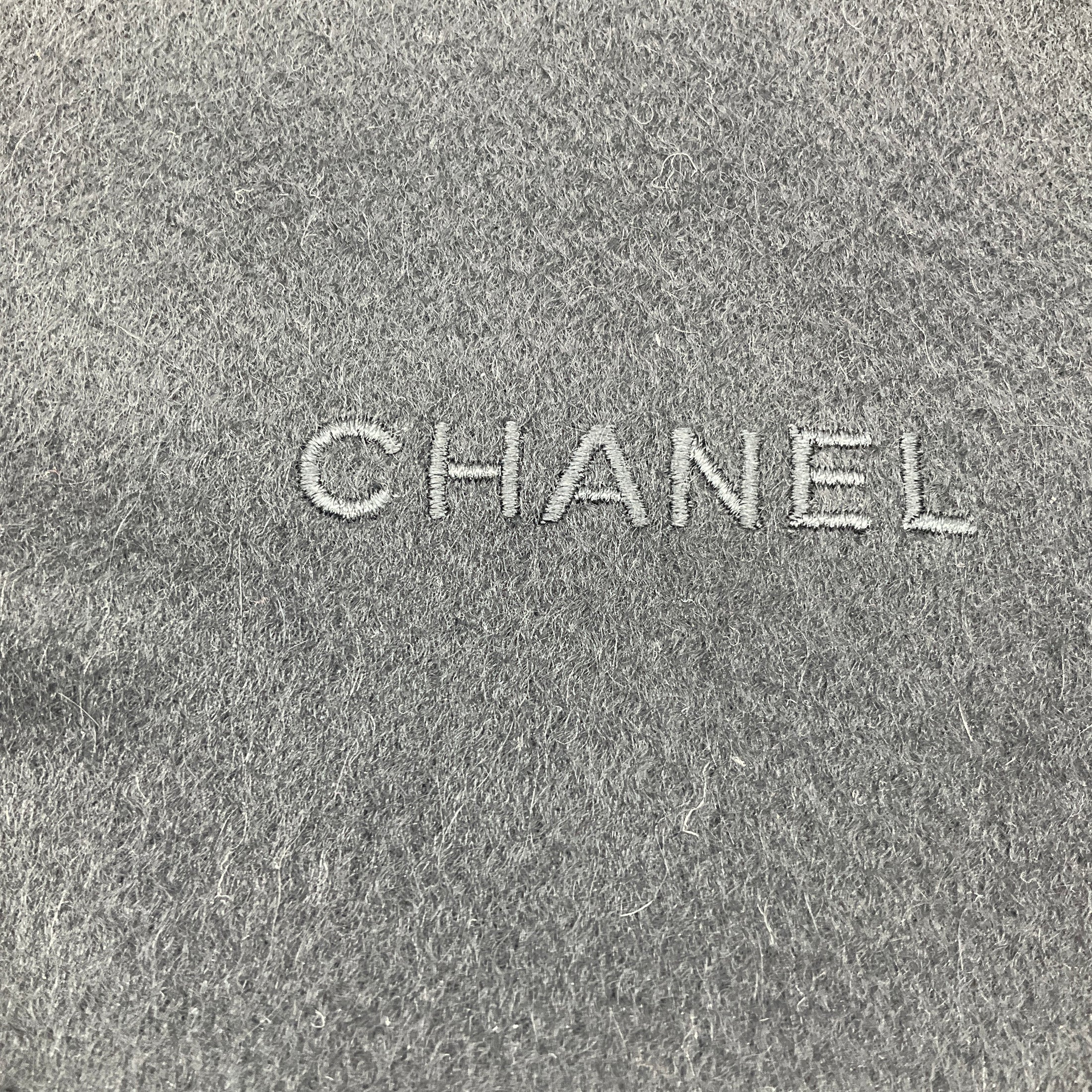 Chanel Black Fringed Cashmere Scarf
