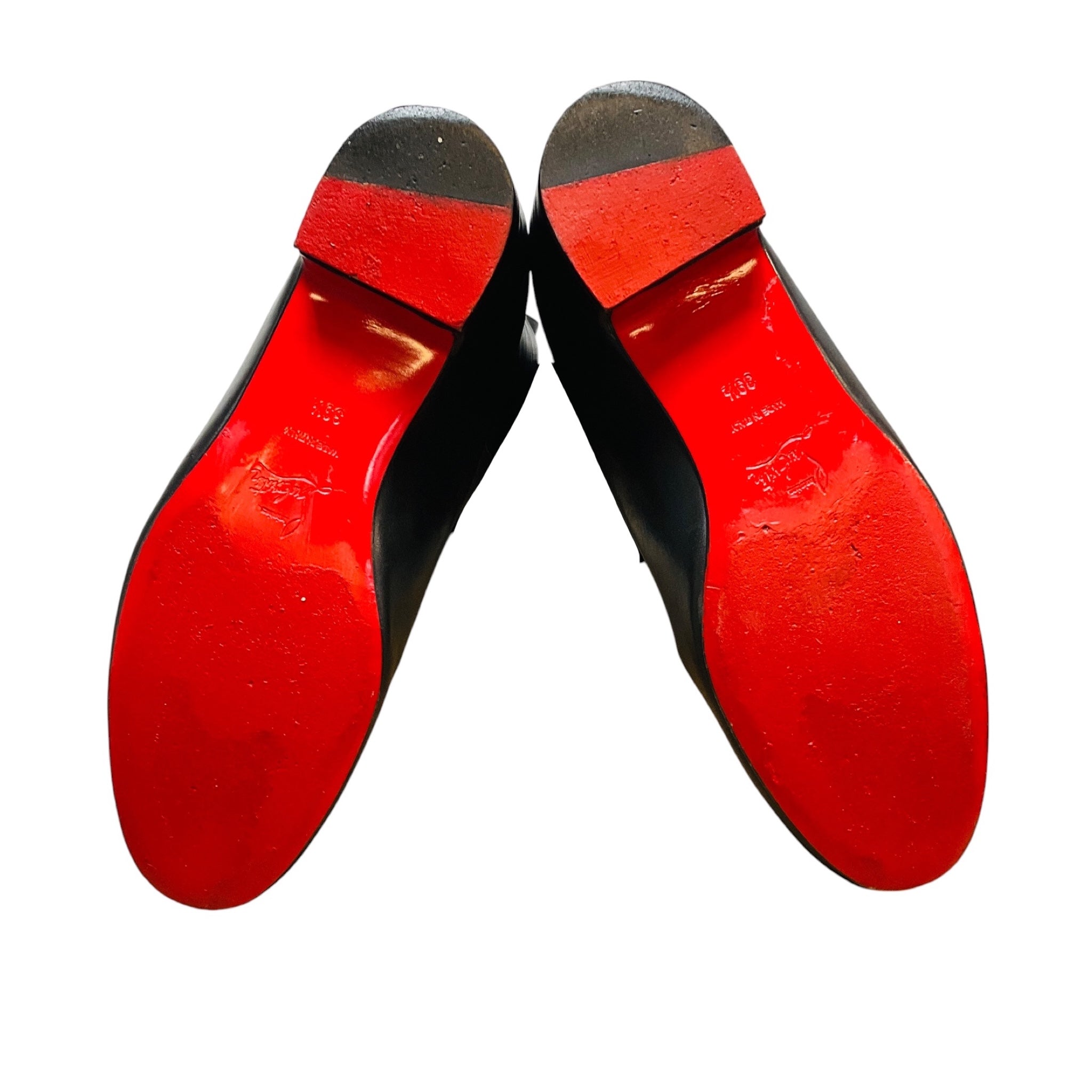 Christian Louboutin Black Tall Leather Flat Boots