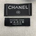 Load image into Gallery viewer, Chanel Grey / Ivory 31 Rue Cambon Paris Fringed Large Cashmere Scarf

