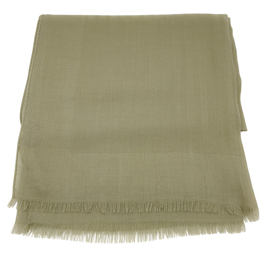Loro Piana Khaki Cashmere Tonal Nature Motif Scarf
