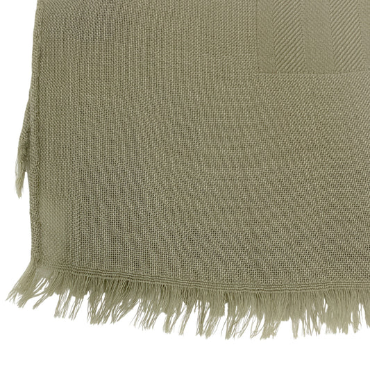 Loro Piana Khaki Cashmere Tonal Nature Motif Scarf