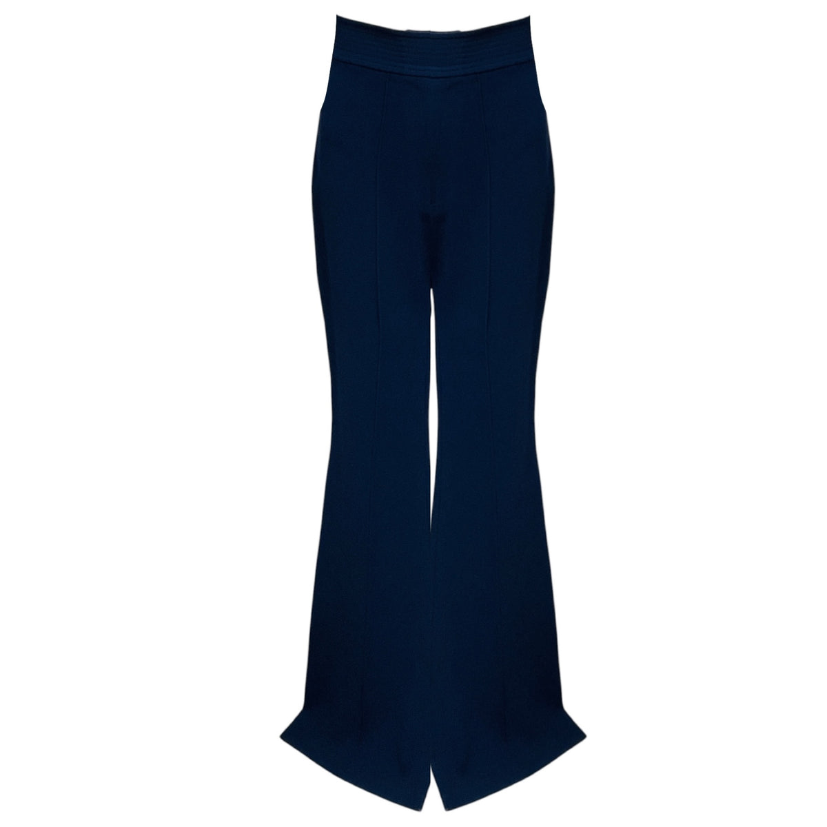 Alex Perry Navy Blue Flared Crepe Pants / Trousers