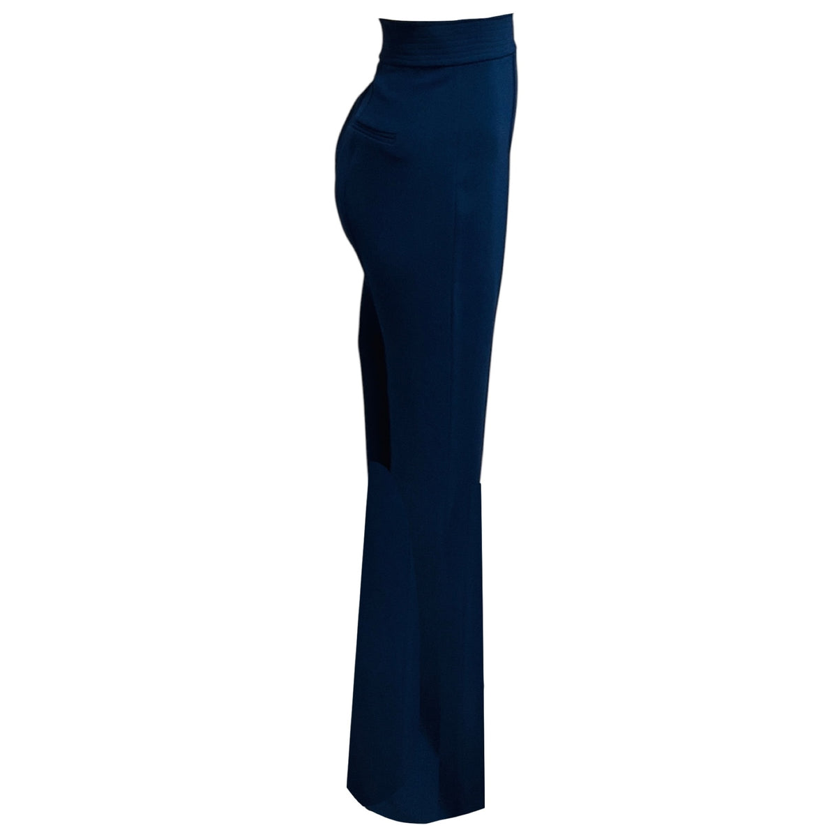 Alex Perry Navy Blue Flared Crepe Pants / Trousers