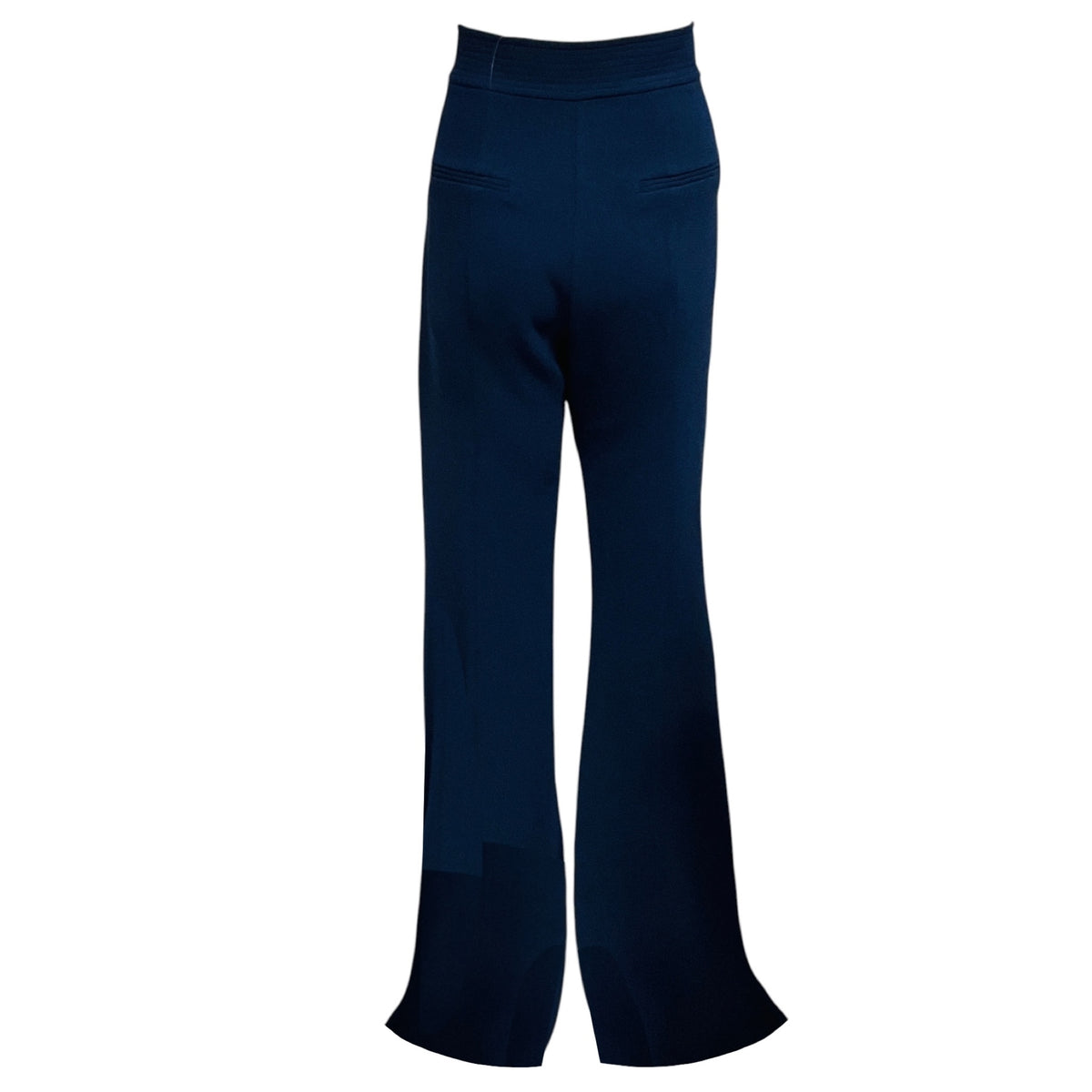 Alex Perry Navy Blue Flared Crepe Pants / Trousers