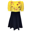 Load image into Gallery viewer, Marni Yellow / Black Multi Floral Sequined Silk Crepe Dress
