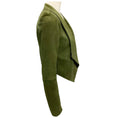 Load image into Gallery viewer, Alice + Olivia Green Harvey Cropped Open Front Goat Suede Leather Jacket
