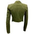 Load image into Gallery viewer, Alice + Olivia Green Harvey Cropped Open Front Goat Suede Leather Jacket
