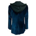 Load image into Gallery viewer, AO.LA by Alice + Olivia Navy Blue / Black Hooded Velvet and Cotton Blazer Jacket
