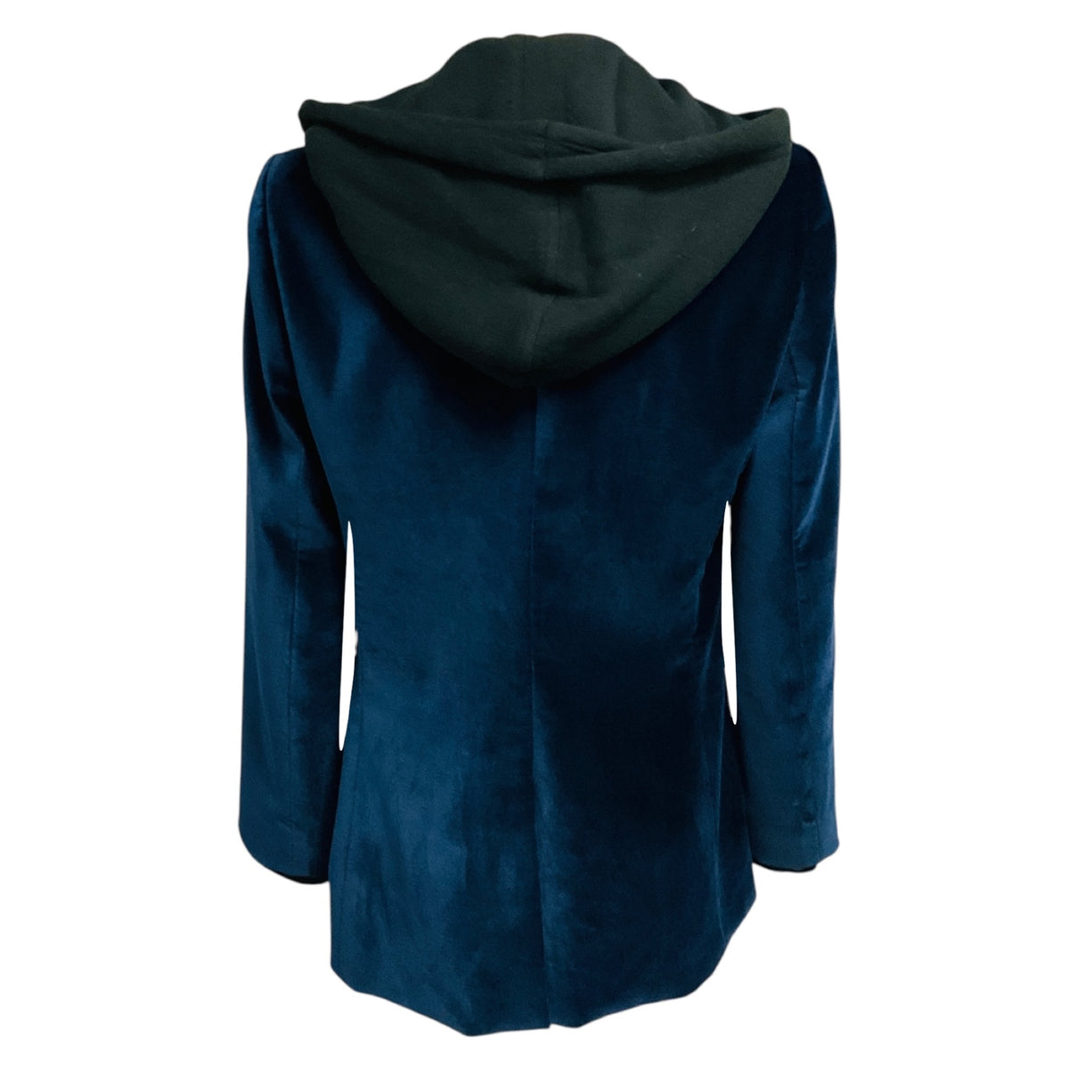 AO.LA by Alice + Olivia Navy Blue / Black Hooded Velvet and Cotton Blazer Jacket