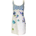 Load image into Gallery viewer, Marni White / Blue Beaded and Sequined Sleeveless Crepe Flower Dress
