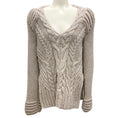 Load image into Gallery viewer, Partow Taupe Cable Knit Lambswool and Cashmere Sweater
