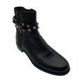 Load image into Gallery viewer, Valentino Black / Gold Rockstud Grained Leather Ankle Boots
