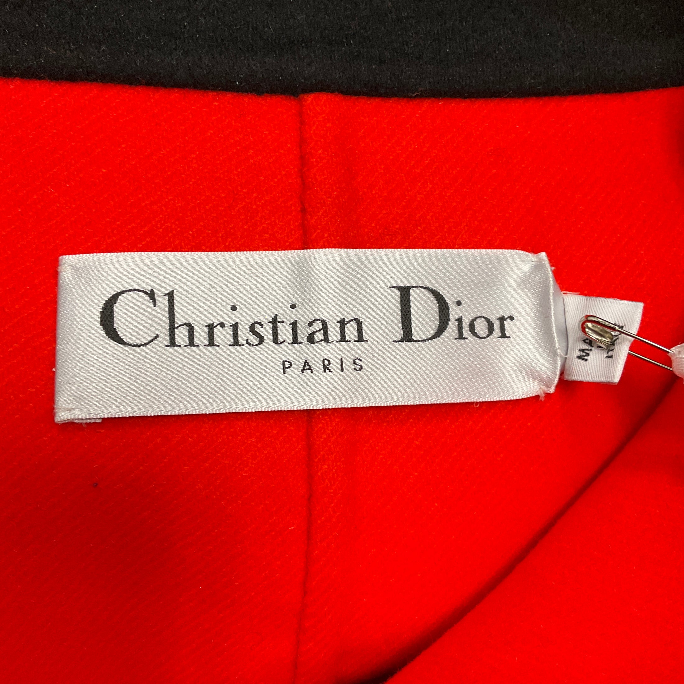 Christian Dior Bright Orange / Light Blue Double Face Fantaisie Coat