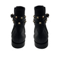 Load image into Gallery viewer, Valentino Black / Gold Rockstud Grained Leather Ankle Boots

