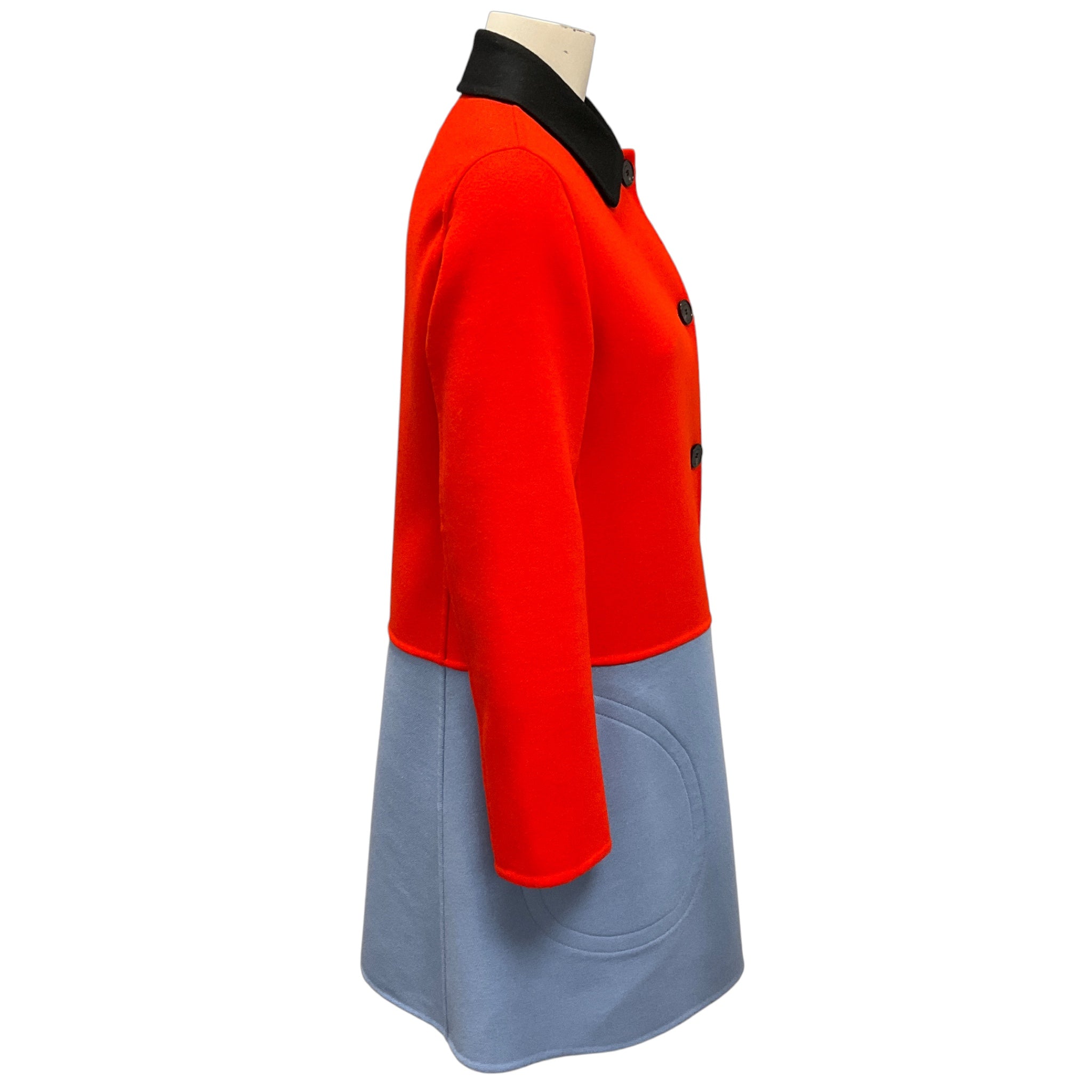 Christian Dior Bright Orange / Light Blue Double Face Fantaisie Coat